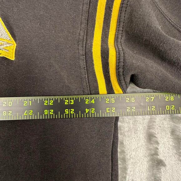 Vintage 90’s Lugz Sports Black Embroidered Fleece Quarter Zip Pullover Sweater L - Picture 8 of 8